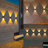 ASLIDECOR Solar Wall Lights, UP and Down Warm White Fence Lighting, Waterproof Deck Step Light for Outdoor