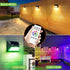2 Packs 9 intelamp Solar Fence Lights Outdoor, Colors & RGB Color Changing Deck Lights Waterproof, Solar Powered LED