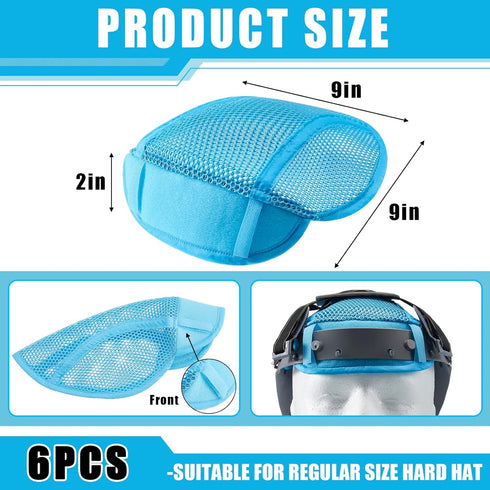 6 Pcs Air Mesh Hard Hat Liner Sweatband - Safety Helmet Insert Comfortable Cooling Liner Soft Ventilation Sweat Band