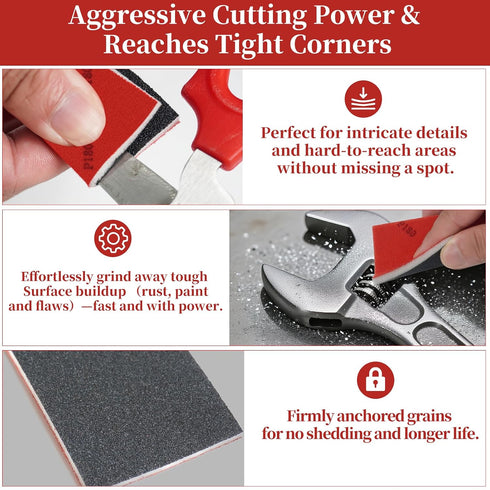 EAFBAO 50 180-3000 PCS Sanding Sponge Assortment, Grit Sandpaper Assortment, Hook & Loop Sanding Block for Wood, Metal
