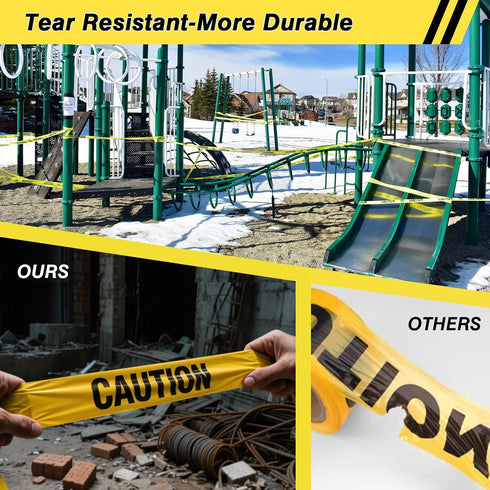 1 3 Inch 1000FT SWRT Roll Premium Yellow Caution Tape, x Bright Hazard Tape with Bold Black Text for Danger