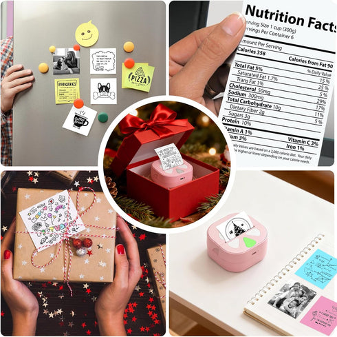 HKHKPI Mini Sticker Printer Thermal Sticker Maker Machine,Bluetooth Print Pods for Kids Teens Gifts,Pocket Printpod