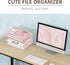 DALTACK 3 Tier Letter Tray Paper Organizer, Mesh Metal Desk File Organizer for Home & Office, Pink