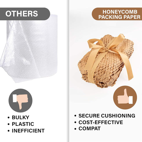 Ready Roll Packaging Paper, 12''x 131' Honeycomb Cushioning Wrap, Perforated Packing for Moving