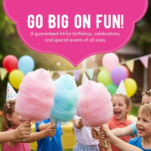 (2-Pack) 3 LBS The Candery Cotton Candy Floss Sugar Includes | Raspberry Blue and Strawberry | Plastic, Reusable Jars |