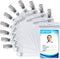Waterproof Sealable Clear Plastic Vertical ID Badge Holder with Metal Clips for Work ID, Key Card, Driver’s License
