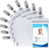 Waterproof Sealable Clear Plastic Vertical ID Badge Holder with Metal Clips for Work ID, Key Card, Driver’s License