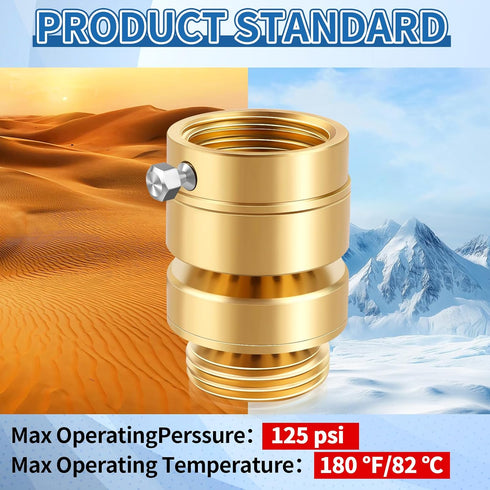 3/4'' Feamle 3/4'' Boltigen No Lead Brass Self-Draining Vacuum Breaker with GHT to GHT Male Thread Hose Bib Anti Siphon