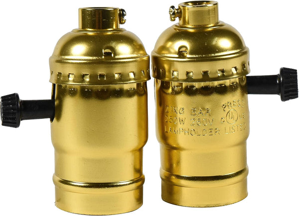 HQRP 2-Pack 3-Way Lamp Holder, E26 Bulb Light Socket, for Floor and