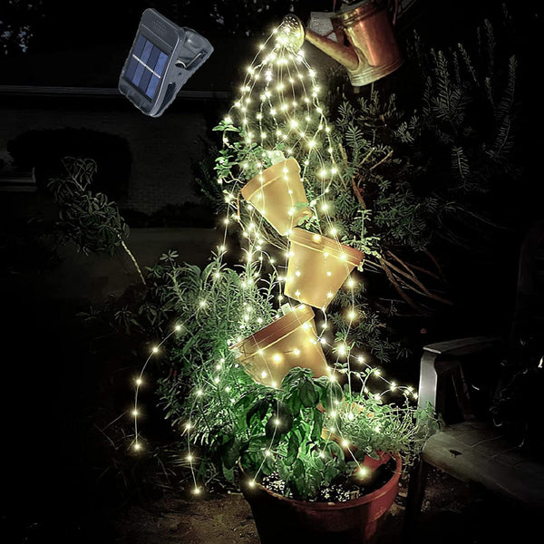 YITING 10 Strands 200 LEDs Solar Powered Twinkle Firefly Bunch Lights, 8 Modes Fairy String Lights for Outdoor