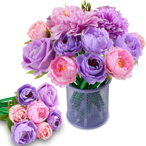 Flower Pens Gifts, 15 Pcs Artificial Mixed Rose Pens for Valentine's Day, Birthday, Wedding, Office Supplies