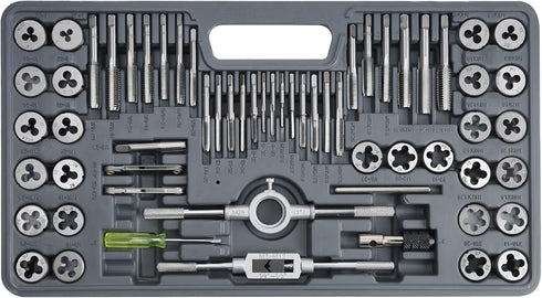 60pcs SAE & Metric Tap and Die Set, Rethreading Tool Kit for Cutting External and Internal Threads