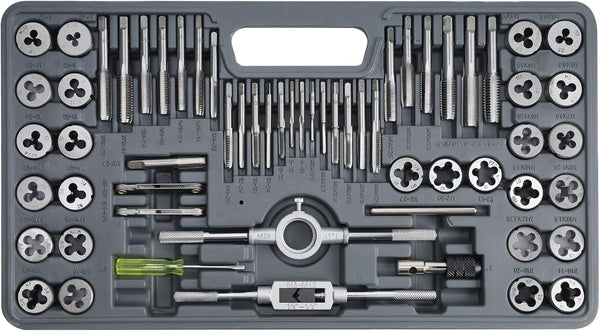 60pcs SAE & Metric Tap and Die Set, Rethreading Tool Kit for Cutting External and Internal Threads