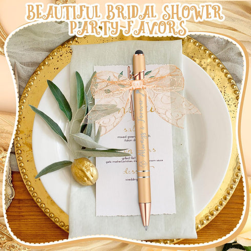 Wedding Pens Bulk, 36 Pcs, Bridal Shower Favors, 6 Styles Retractable Ballpoint Pens