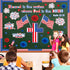 Pajean 67 Pcs God Bless American Bulletin Board Set, Patriotic Christian Classroom Decoration with American Flag Cross