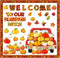 Qilery 98 Pieces Fall Classroom Bulletin Board Decorations, Red Truck Maple Leaves Pumpkin Cutouts for Autumn Decor