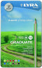 Lyra Graduate Colouring Pencils, 12 Assorted Colours, 3.8mm Thick Lead, Tin Box, Ideal for Student Artists & Schools