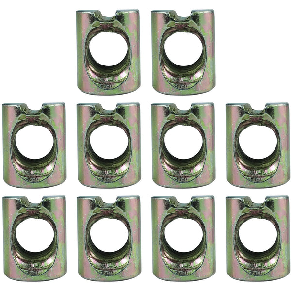 SUUJI 10 PCS Metric M8x11.5mmx14.5mm Barrel Nuts,for Metric M8-1.25 Bolts Cross Dowels Slotted