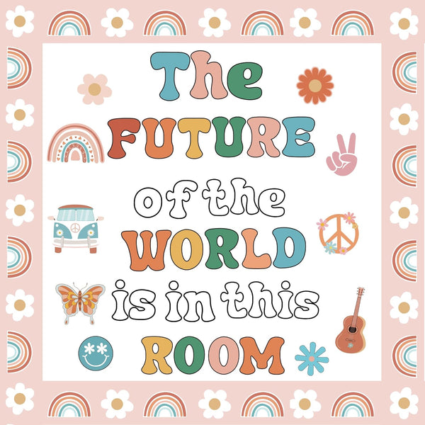 Bulletin Board Decorations with Colorful Borders, Welcome Banner, Inspirational Positive Affirmations Posters for School