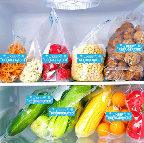 wootile Rectangle Keep Refrigerated Stickers, Waterproof Shipping Labels 0.5 X 1.5 Inch, 500 Adhesive Labels
