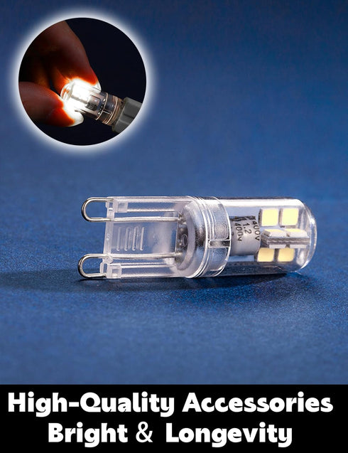 G9 Bulbs 2W 200LM 20Watt 6000K AC120V T4 G9 Bulbs 10 Pack Low Wattage LED Replace Halogen, Daylight White, Bi-Pin Base