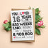 TRIDECOR 16th 16 5x7 Birthday Card Funny Sweet Birthday Decorations & Gifts, Folded Card with Envelope & Sticker, Blank