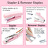 Pink Office Supplies Set - Pink Desk Accessories, Stapler, Staple Remover, Scissors, and 1000pcs Staples