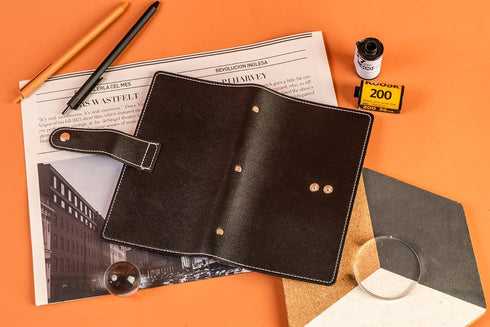 lizimandu Business Card Holder Book - PU Leather Organization Binder for Men & Women, Holds Up to 96 Cards (1-Black)