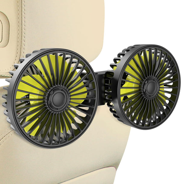 Wowok Car Fan for Rear Seat Passenger Dual Head USB Car Seat
