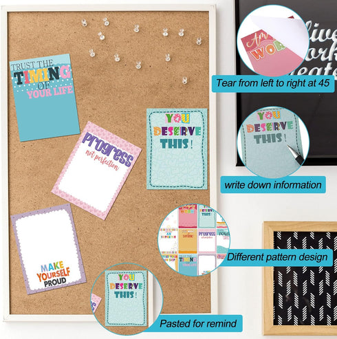 Empowering Sticky Note Pads 12 Pieces, 3" x 4" Motivational Educator Sticky Notes for Teacher Students Office Supplies