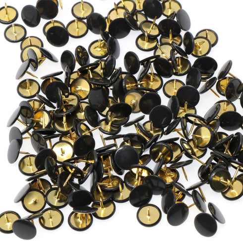 VAPKER 200 PCS Black Plastic Round Head Thumb Tacks