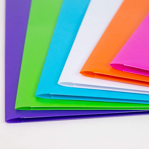 BAZIC 2 Pockets Poly Folder, Bubble Embossed Portfolio - Letter Size Plastic Folders Holder for Office Business