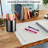 Black Pen Holder for Desk, 304 Stainless Steel Pen Organizer, Pencil Cup, Desktop Stationery Organizer