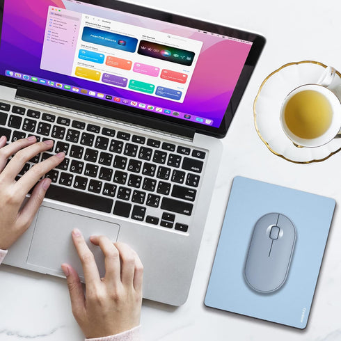 Mini Mouse Pad Small Size 2 Pack, Portable Blue Mouse Pad for Laptop, Cute Non Slip Rubber Base - 5.5 x 7 in