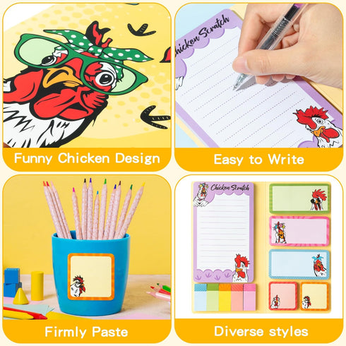 B1ykin Sticky Notes Set, Cartoon Theme Cute Self-Stick Notes Pad Gift, Memo Pages for Kids and Office