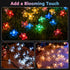 Vruxuri 60 LED Solar String Lights Outdoor Waterproof Flower Fairy Lights for Garden Fence Patio Yard Christmas Tree