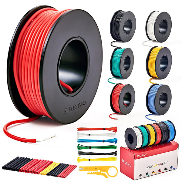 22 AWG Stranded Wire Kit Silicone Coated Copper Wires 22 Gauge Pre-Tinned