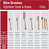 Lincoln Electric K3183-1 Brass Wire Brush, 8.75" Length, 2 x 9 Bristle Rows, Curved Handle
