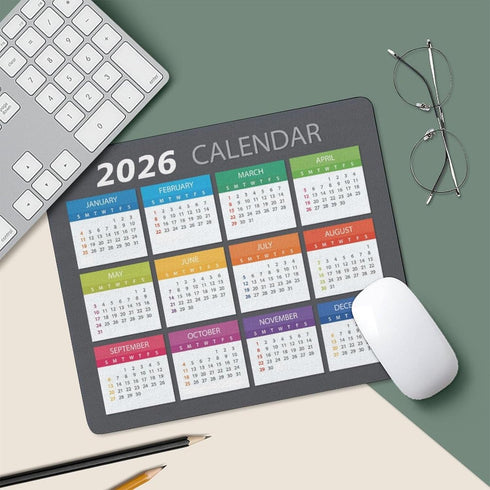 Akcdone 2026 Mouse Pad Calendar,Computer Mouse Pads Calendars Non-Slip Rubber Desk Mat Mousepad Gaming Office Keyboard