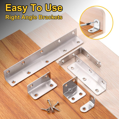 10Pcs 0.98"x0.98"x2.36" (25x25x60mm, uxcell L-Shaped Brackets Corner Brace, Corner Bracket Shelf Bracket Right Angle