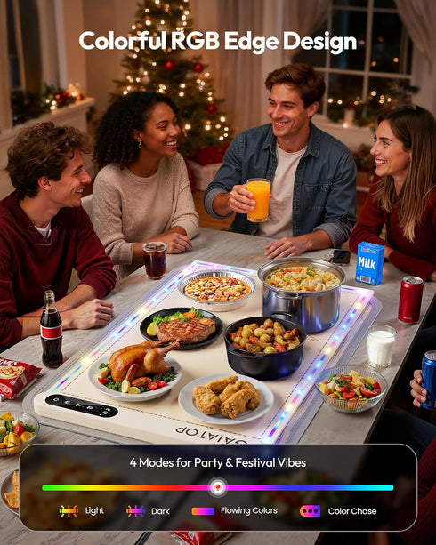 Countertop, 6 6 Settings, Gaiatop Warming Mat for Food with Trivet & Light, Food Warming Mats for Temp Level, Timer