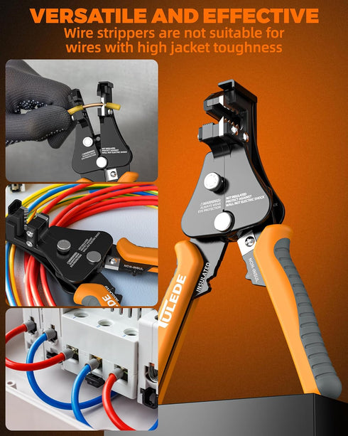 Automatic Wire Stripper, 3 IN 1 Self Adjusting Stripper/Cutter/Crimping Tool for 8-18 AWG Solid and Stranded Wire