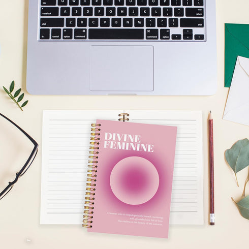 BearCake Pastel Pink Gradient Aura Journal, Aesthetic Spiritual Notebooks, Hardcover Spiral Notebook 5.5x8.3