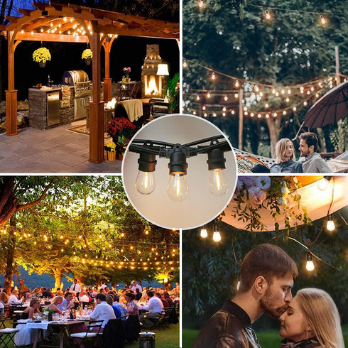 Shatterproof LED String Lights, Waterproof, Warm White 2200K, E26 Base, 15 Pack