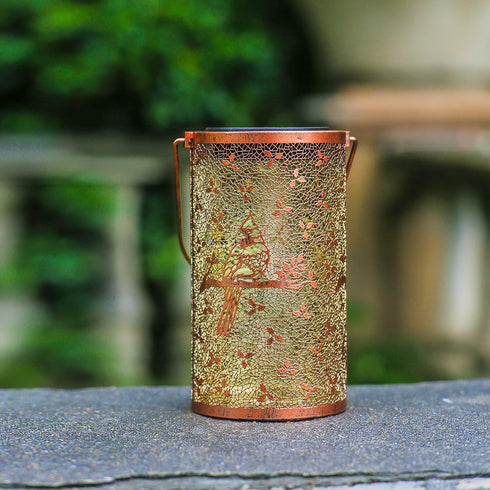 Cardinal Solar Lanterns Outdoor Waterproof Hanging Solar Lights Cardinal Gifts for Women Men Metal Bird Decorative LED