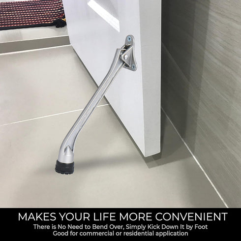 HOME&I Kickdown Door Stopper, 7-Inch Door Holder Kickstand Rubber Foot (Black, 1 Pack)