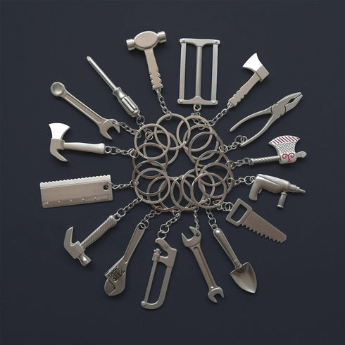 16-Piece Mini Construction Tools Keychains - Assorted Designs for Creative Play & Gifting