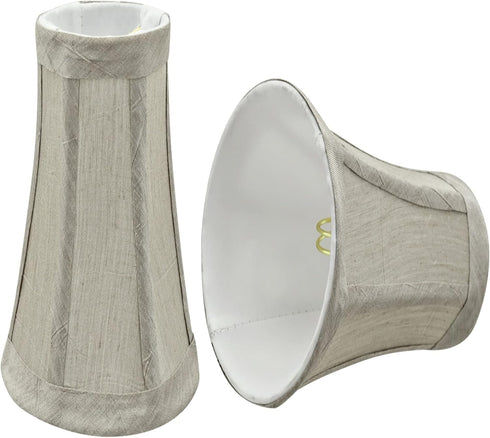 Aspen Creative 30245-2A, Bell Clip-On Chandelier Lamp Shade, Silver-Grey, 2-1/2" Top x 4" Bottom
