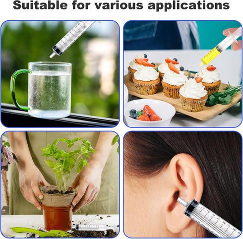 5pcs Plastic Syringes - 1ml, 3ml, 5ml, 10ml, 20ml, Reusable No Needle Measuring Syringes for Lab, Pet Feeding, Oil