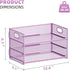 Marbrasse 3 Tier Paper Organizer, Mesh File Organizer with Handle for Home Office Supplies (Purple)
